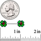 14G 9/16 Ladybug Shamrock St Patricks Day Barbell Nipple Ring Set