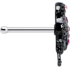 20G 1/4 Pink Gem Fashion Flamingo Black Nose Bone