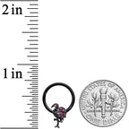 16G 3/8 Pink Gem Black Fashion Flamingo Hinged Segment Ring