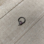 16G 3/8 Pink Gem Black Fashion Flamingo Hinged Segment Ring