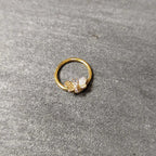 16G 3/8 Clear Gem Gold Tone Beauty Bee Hinged Circular Ring