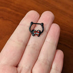 16G 5/16 Red Clear Gem Black Skulls Cartilage Clicker