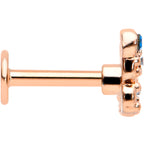16G 5/16 Blue Gem Rose Gold Tone Butterfly Labret Monroe Tragus