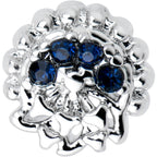20G 7mm Blue Clear Gem Abstract Arch L Shape Nose Ring