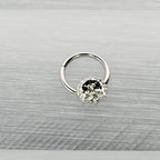 16G 3/8 Clear Blue Gem Abstract Arch Hinged Segment Ring