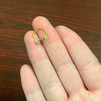 16G 3/8 Gold Tone Butterfly Lotus Flower Horseshoe Circular Barbell