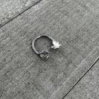 16G 3/8 Clear Gem White Butterfly Square Flower Horseshoe