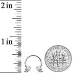 16G 3/8 Pink Wings Butterfly Horseshoe Circular Barbell