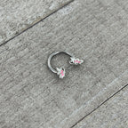 16G 3/8 Pink Wings Butterfly Horseshoe Circular Barbell