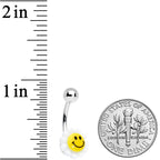 Smile Flower UV Glow Faux Opal Belly Ring Set of 4
