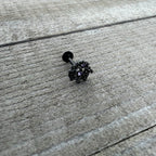 16G 5/16 Purple Gem Regal Black Crown Heart Labret Monroe Tragus