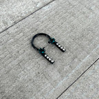 16G 3/8 Clear Gem Black Night Palm Tree Dangle Horseshoe