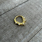 16G 3/8 Clear CZ Gem Gold Tone Heart Filigree Cartilage Clicker
