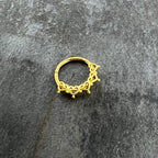 16G 3/8 Gold Tone Filigree Hearts Hinged Segment Ring