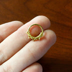 16G 3/8 Gold Tone Filigree Hearts Hinged Segment Ring