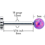 16G 5/16 Purple Synthetic Opal Titanium Threadless Flower Labret