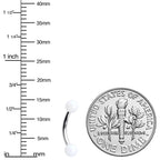 16G 5/16 Matte White Aurora Curved Eyebrow Ring