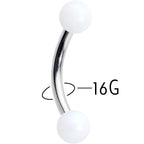16G 5/16 Matte White Aurora Curved Eyebrow Ring