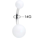 Matte White Aurora Ends Belly Ring