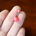 Matte Pink Aurora Ends Belly Ring