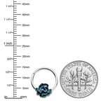 16G 3/8 Spring Flower Green Blue Hinged Segment Ring