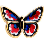 20G 1/4 Red Blue White Butterfly Nose Bone