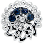 16G 5/16 Blue Clear Gem Abstract Arch Labret Monroe Tragus
