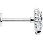 16G 5/16 Blue Clear Gem Abstract Arch Labret Monroe Tragus