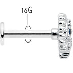 16G 5/16 Blue Clear Gem Abstract Arch Labret Monroe Tragus