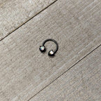 16G 3/8 Aurora Gem Black Heart Ends Horseshoe Circular Barbell