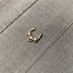 16G 5/16 Clear Aurora Gem Gold Tone Trio Heart Cartilage Clicker