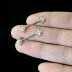 14G 9/16 Clear CZ Gem Double Heart Baroque Barbell Nipple Ring Set