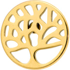 16G 5/16 Gold Tone Tree Circle Internal Thread Labret Monroe Tragus