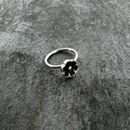 20G 5/16 Dainty Black Flower Seamless Nose Hoop