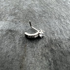 20G 1/4 Clear Gem Texture Glam Faux Hoop L Shape Nose Ring