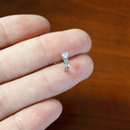 20G 1/4 Clear Gem Texture Glam Faux Hoop L Shape Nose Ring