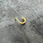 20G 1/4 Gold Tone Loving Links Faux Hoop L Shaped Nose Ring