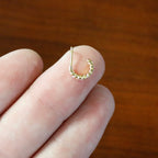 20G 1/4 Gold Tone Loving Links Faux Hoop L Shaped Nose Ring