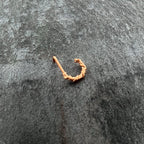 20G 1/4 Rose Gold Tone Wicked Wire Faux Hoop L Shape Nose Ring