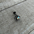 16G 5/16 Aurora Gem Black Rococo Hearts Labret Monroe Tragus