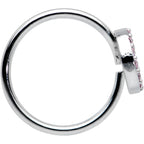 20G 5/16 Faint Pink Gem Retro Peace Sign Seamless Nose Hoop