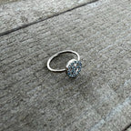 20G 5/16 Blue Gem Retro Peace Sign Seamless Nose Hoop
