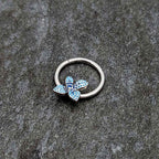 16G 3/8 Glamour Butterfly Hinged Segment Ring