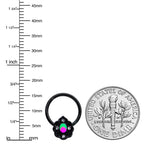 16G 3/8 Purple Tourmaline Black Lacy Drop Hinged Segment Ring