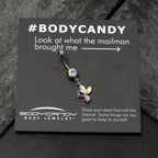 Aurora Gem Fleur de Lis Butterfly Dangle Belly Ring