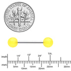 Bright Sunny Yellow Ends Barbell Tongue Ring