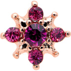 16G 5/16 Pink Gem Rose Gold Tone Sumptuous Star Labret Tragus