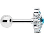 16G 1/4 Blue Gem Stylish Snowflake Cartilage Tragus Earring
