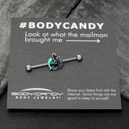 14G Leaping Blue Dolphin Industrial Barbell 38mm