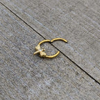 16G 3/8 Clear Gem Gold Tone Flying Dragonfly Hinged Segment Ring